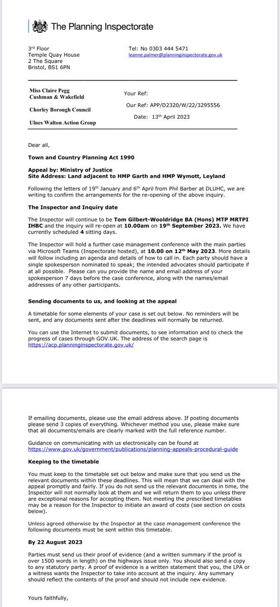 No3rdprison's tweet photo. Confirmation received today for the reopening of the inquiry giving CBC and UWAG a further opportunity to provide proof this development is not sustainable in this area https://t.co/S7urXDP9m3