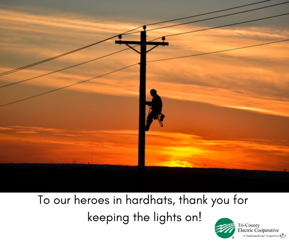 It's Lineman Appreciation week! What lineman do you know from Tri-County Electric? Shout-out your appreciation in the comments below.