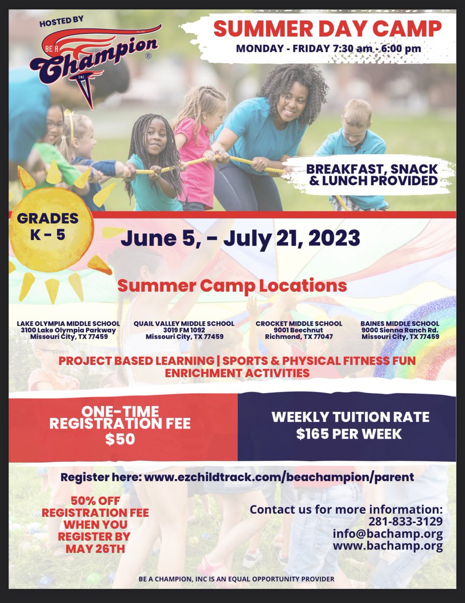 🗣️ <a href="/FortBendISD/">Fort Bend ISD</a> Summer camps provide a great opportunity for students to learn new skills and make new friends. 👥🎓 

Sign up now and get ready for a summer you'll never forget! #SummerCamps #SkillsForLife