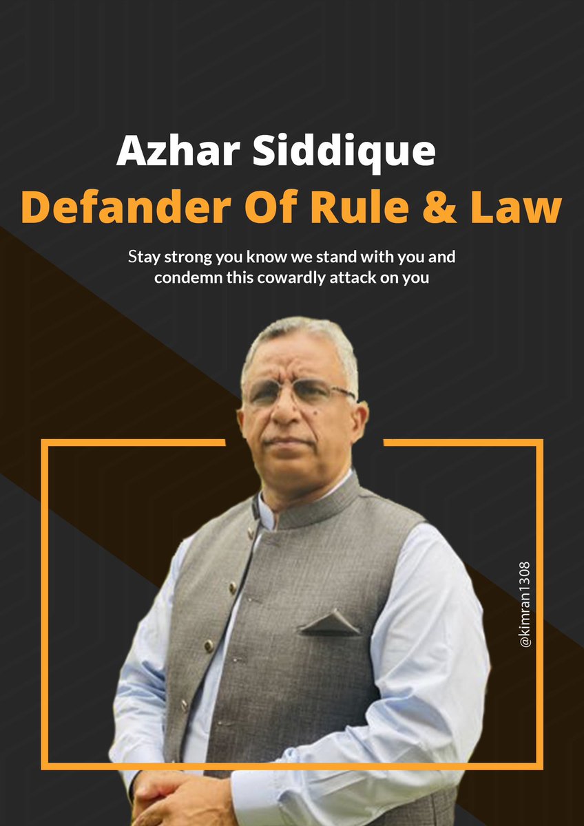 kimran1308's tweet photo. It’s make me sad to hear a attack on @AzharSiddique he’s a great honest man of honor Pakistan needs these kind of people. Stay Safe Stay vigilant.

 #آئین_بچاؤ_ملک_بچاؤ https://t.co/BoOUoTPxQ7