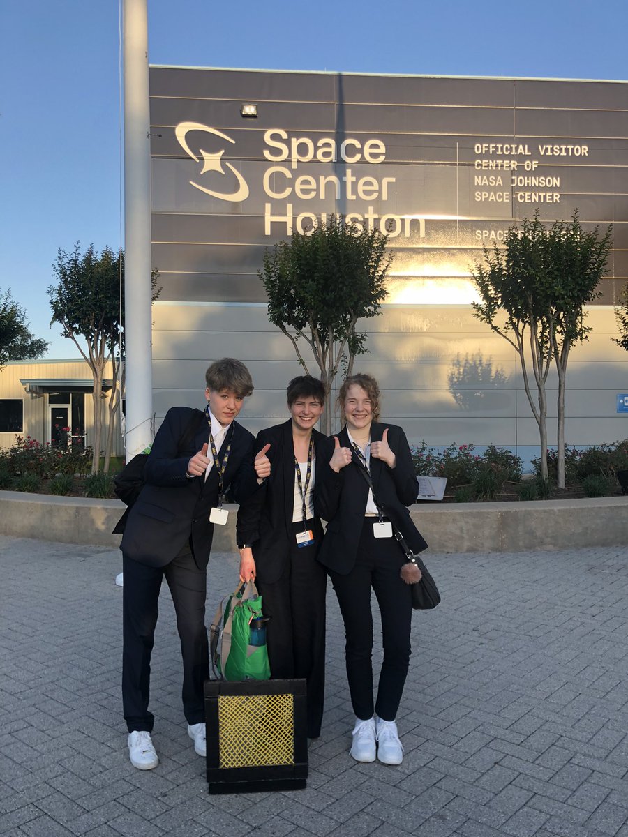 OxfordHighSTEM's tweet photo. @Orbnettech have arrived at Space Centre Houston for Power Pitch day!!! We’re so proud of them for all the hard work they’ve done and wish them well in the #conradchallenge https://t.co/AdM33OZI5w