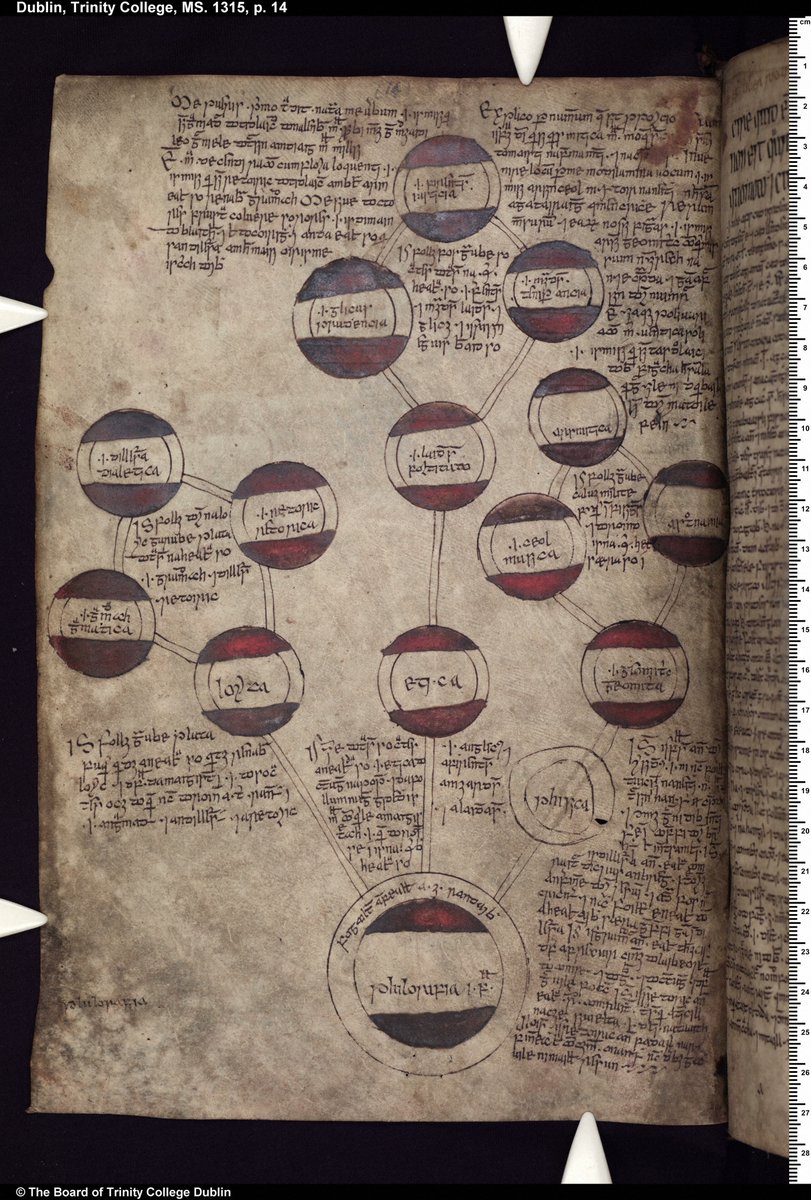 eDIL_Dictionary's tweet photo. A medieval Irish manuscript on the branches of philosophy (FEALLSAMNACHT) 🧐
Including:
GRAMADACH ‘grammar’
MEASURDACHT ‘moderation’
CEOL ‘music’
w/ gaps left for the Irish words for arithmetic & astronomy
Dated to the year 1496
#DateoftheDay https://t.co/QlnnodZjsZ