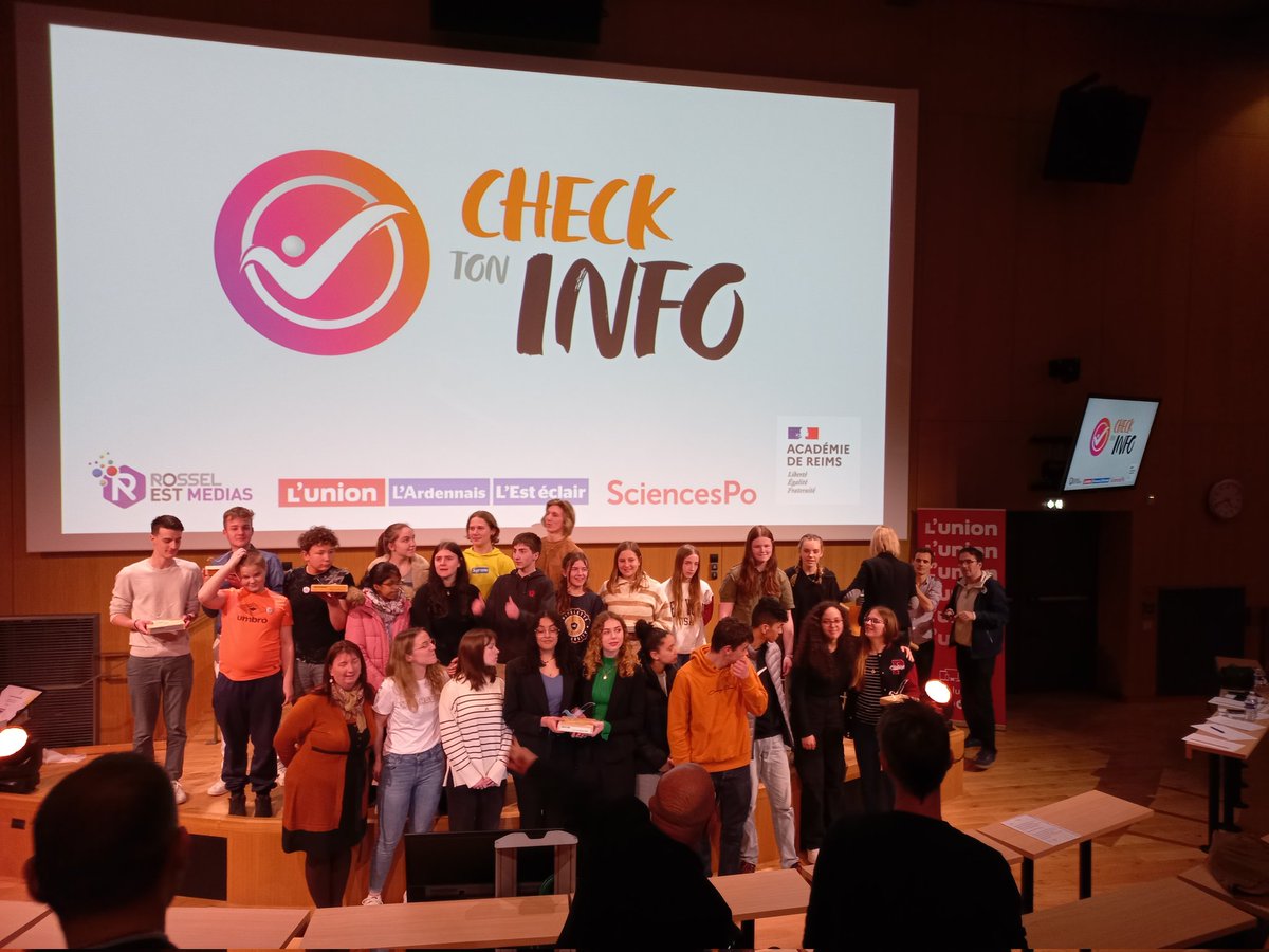 Bravo aux lauréats de la 1ère édition  de Check ton info ! opération #MédiasEducInfos créée par @UnionArdennais et @sciencepo avec <a href="/AcReims/">Académie de Reims</a>.
Un plaisir de participer au jury aux côtés de <a href="/LeCLEMI/">CLEMI</a> <a href="/RosselEstMedias/">RosselEstMédias</a> @OlivierBrandouy