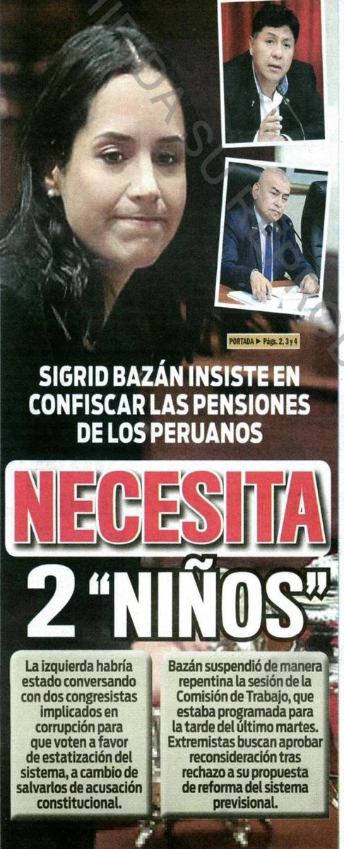 CalistoGiampiet's tweet photo. Después no estemos con el lamento boliviano!!!Sigrid lucha por destruir el sistema previsional del país, al mismo estilo de sus referentes bolivianos, apunta a los pensionistas de la PNP y FFAA. Otro ataque a quienes salvamos al Perú del comunismo!!! #despiertaperudespierta https://t.co/nmB2jKJm8W