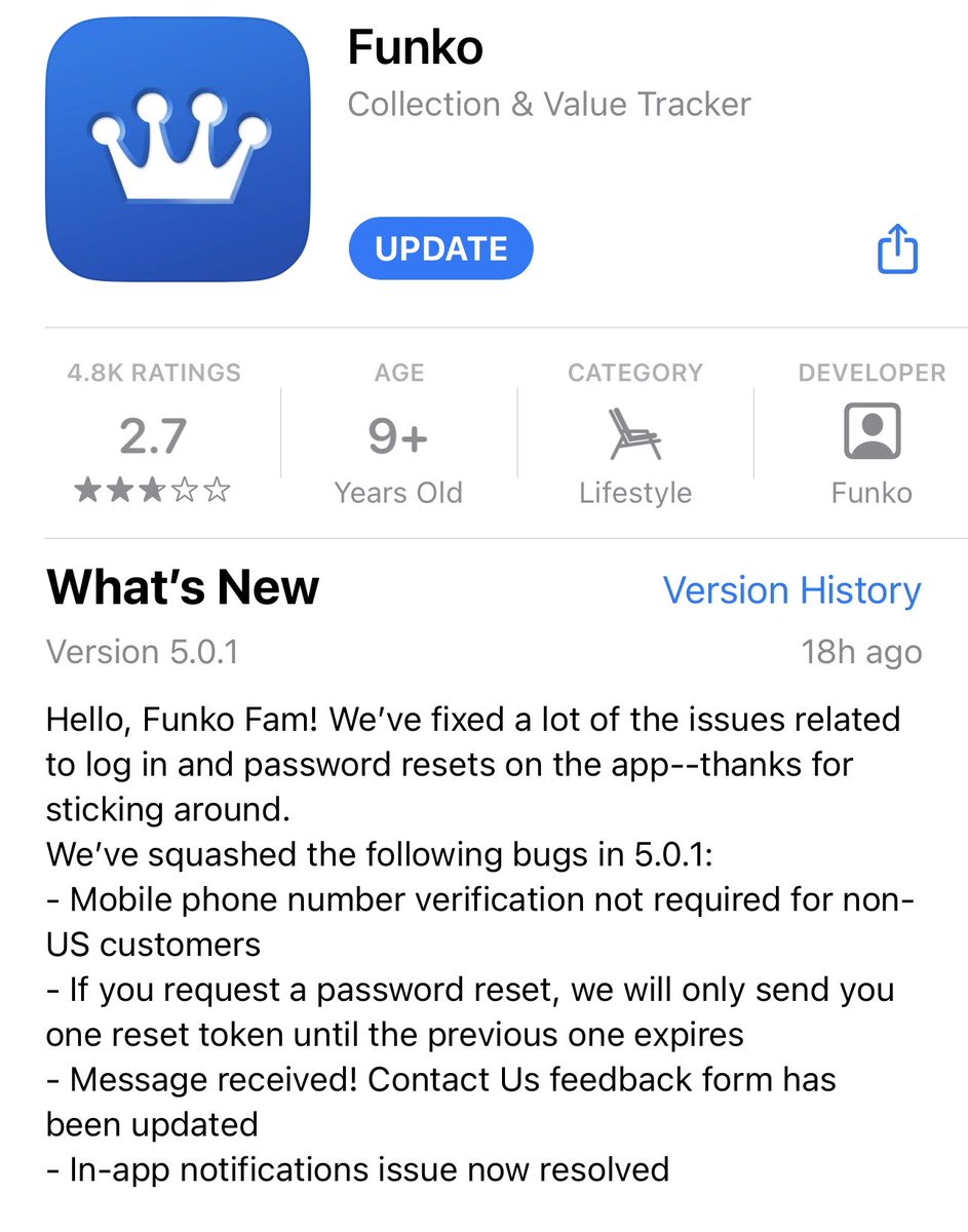funkofinderz's tweet photo. Funko has pushed an update for its Mobile App to address some of the ongoing issues.

#Funko #FunkoPop #FunkoApp https://t.co/iB897xwn9O