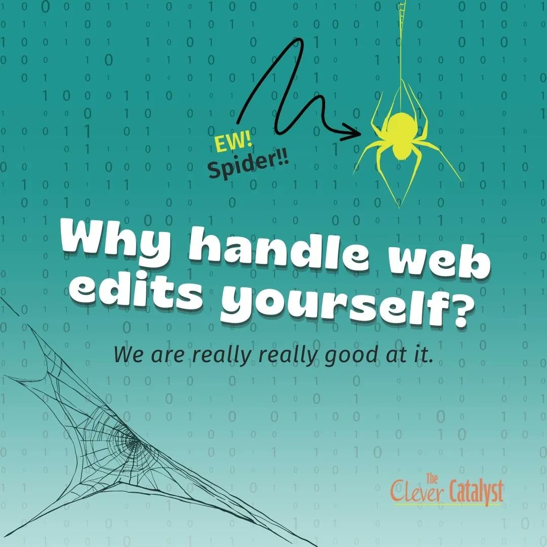 CatalystClever's tweet photo. Could you handle the website edits and updates yourself? Sure. 

But wouldn’t it feel nicer to take that task off your plate and place it in the willing, helpful, and skilled hands of a professional? 

PSST in our experience it does! https://t.co/7TyZYpXgXI