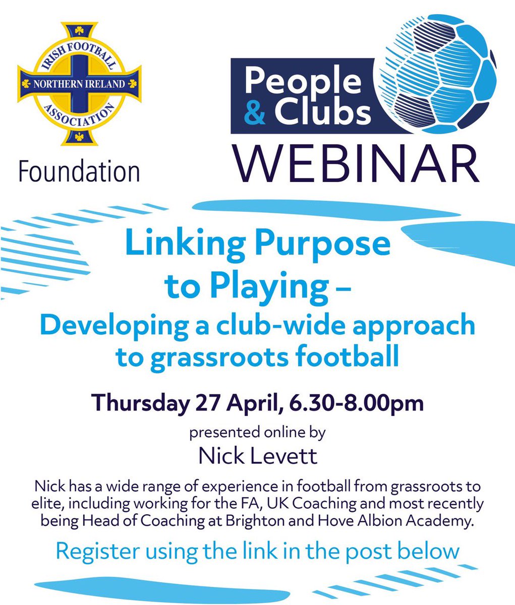 ndayffl's tweet photo. 🚨WEBINAR🚨

The 'Linking Purpose to Playing' Online Session will now take place on Thursday 27th April. The link to register is still the same: https://t.co/oLqMbFFYeY… https://t.co/b1br2zLlbT