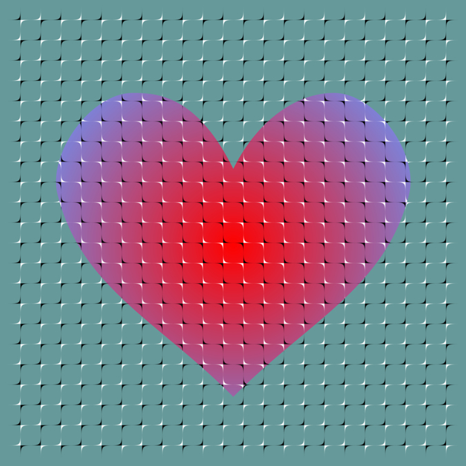 The heart and/or background appear to move.