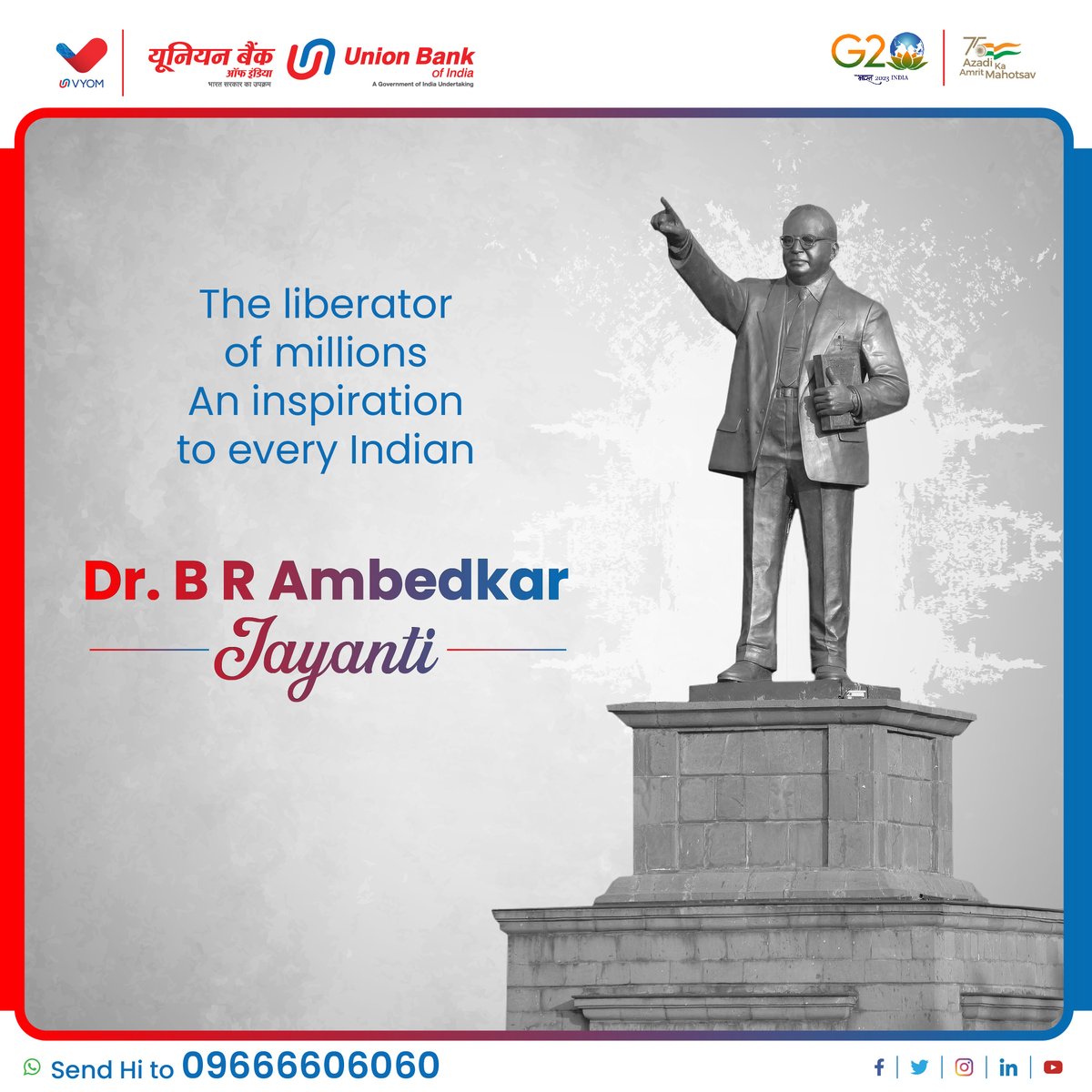 UnionBankTweets's tweet image. #UnionBankOfIndia pays tribute to Dr. B. R. Ambedkar, a scholar, visionary, and economist that brought the real social change.

#GoodPeopleToBankWith #AmritMahotsav #AmbedkarJayanti