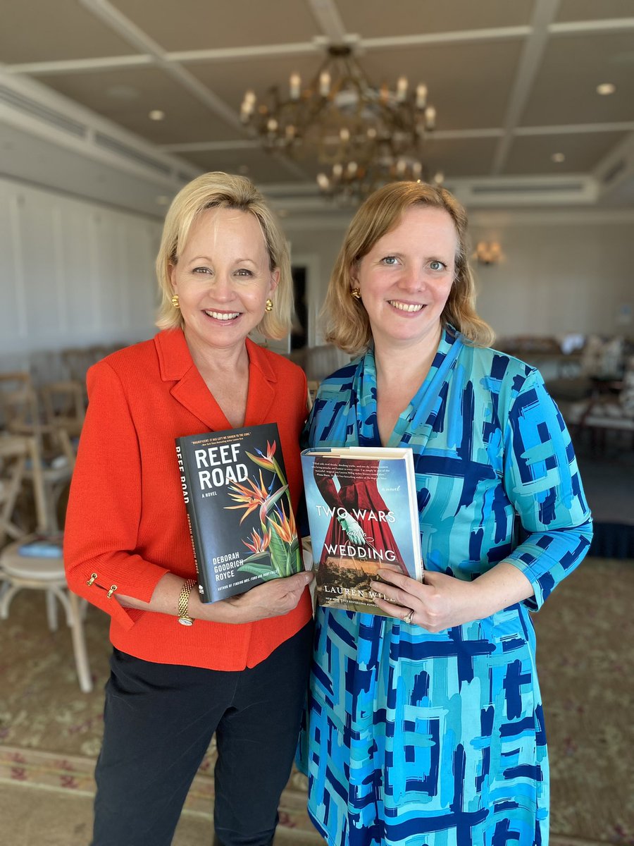 royce_deborah's tweet photo. Oh what happiness to be back in action with our @OceanHouseRI Author Series. Last night we kicked of the 2023 season in conversation with wonderful @laurenwillig. Many thanks to @bsb_savoy team. For event calendar visit: https://t.co/0mgKwBuy78 #authorevent #twowarsandawedding https://t.co/FB9PdIvhjf