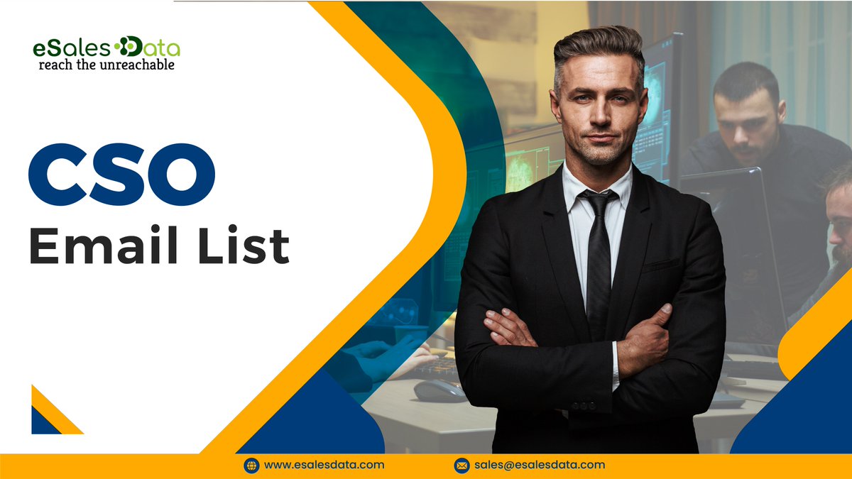 eSalesData's tweet photo. CSO Email List

Get competitive deals and potential leads with CSO email lists and keep your marketing and sales funnel full at all times! 

Know More: https://t.co/tPY8b5TB6c

#email #emailmarketing #esalesdata #b2bindustry #b2bdata #csomalinglist  #csomalinglist https://t.co/IlDqxlz9Bh
