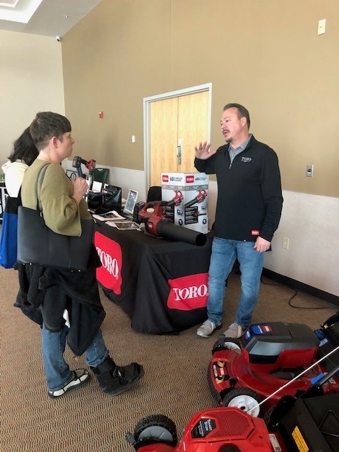 Saleslinkreps's tweet photo. Patti Inglis and Jerry Mills with Saleslink conducted an in depth product training with the employees of Ziegler's Ace Hardware for The Toro Company, Globe Electric and Ardisam, Inc. The response was enthusiastic and exciting. We are all thinking Spring! https://t.co/EoqzB6Rk1y