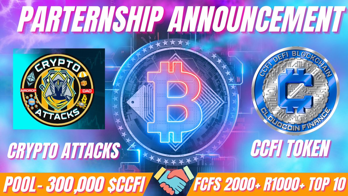 CryptoAttackDao's tweet photo. 🔰Crypto Attacks X CloudCoin Finance #AIRDROP🔰

🏆Prize Pool- 300,000 $CCFI 😱

🎮Follow @ccfitoken &amp; @CryptoAttackDao
🎮Like, ReTweet &amp; Tag 3 Friends
🎮Fill Gleam- https://t.co/3huh8vXPa8

⏳Ends 18th April

🙌Increase chance by inviting friends

#Giveaway #Airdrop #CCFI #FCFS https://t.co/FY1LSiXe2s