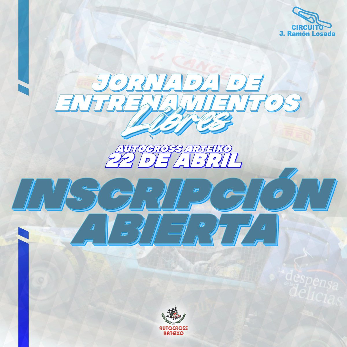 Ya tenéis disponible la información y formulario para inscribirse en la jornada de entrenamientos libres del próximo 22 de abril. 

👇👇

forms.gle/a7HtxAp3c417XG…

#autocrossarteixo