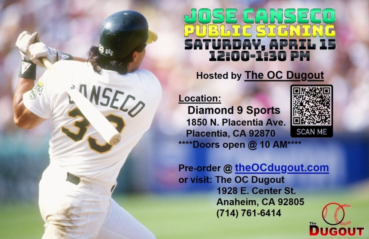 TheOCDugout's tweet photo. Last call for Jose Canseco autograph signing this Saturday ~ X ~ Beckett autograph authentication submissions now finished authentication + BONUS Beckett Authentication special now open ~ X ~ Ron Cey &amp; Manny Mota autograph signings in May >>> visit theOCd
https://t.co/yLHFuQSoTw https://t.co/9X3URBXAn4