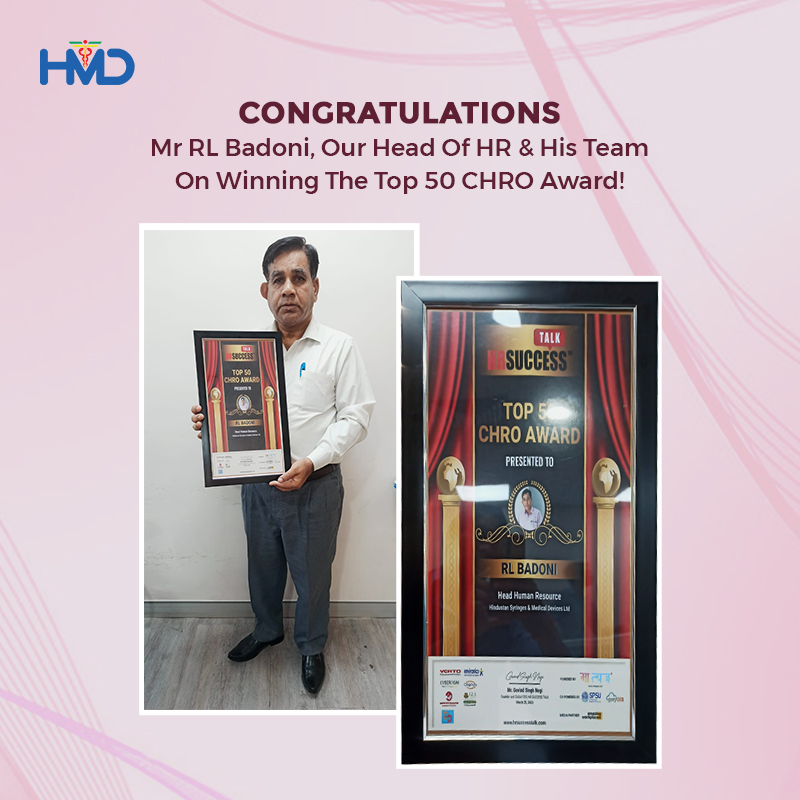 hmdhealthcare's tweet photo. We wish to congratulate Mr RL Badoni and the HMD team on receiving the Top 50 CHRO Award presented by HR Success Talk! We at HMD remain committed to best industry practices across all departments! #HMD #healthcare #HmdAchievements #HmdAwards #top50chroaward #hr #hrsuccesstalk https://t.co/Bm773DNDJy