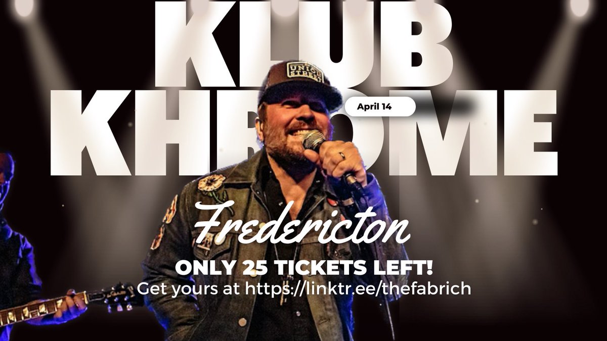 #fredericton Tragically Hip Fans! Our show this Friday at Klub Khrome is nearly sold out!! Just a handful of tickets left! Get yours at linktr.ee/thefabrich #newbrunswick #thefabulouslyrich
