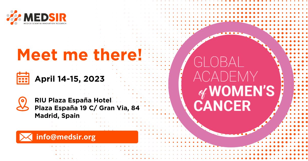 wearemedsir's tweet photo. The 3rd annual Global Academy of Women's Cancer opens tomorrow in Madrid. More than 30 people from MEDSIR are going. Will we see you there? #GAWC https://t.co/yXCtAsBDOW