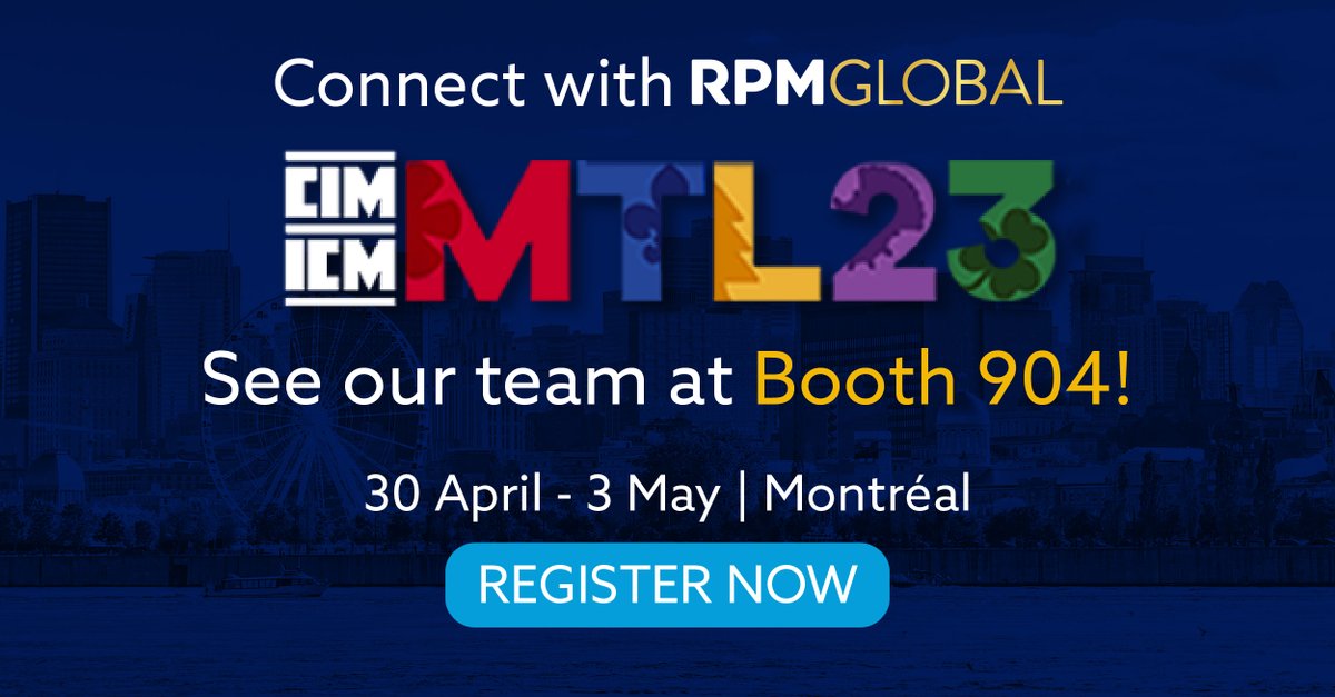 RPMmining's tweet photo. The RPMGlobal team will see you at CIM 2023! Our industry experts will be at Booth 904 over the convention.
Register now: https://t.co/lah2uDQoQN
Learn more about the event and RPMGlobal here: https://t.co/8MTDUPo1Oy
#RPMGlobal #Advancingmining #ICMTL23 https://t.co/MvJlNsOiWs