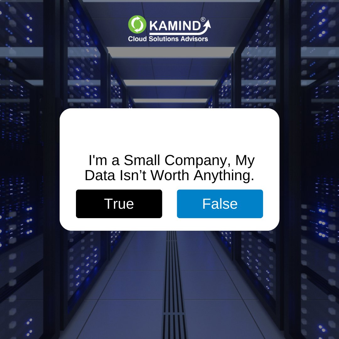 kamindit's tweet photo. What do you think - true or false? ⁣
⁣
Does a company not have any data that would be of value just because they’re small? 🤔⁣
⁣
Take a guess and let us know what you think.⁣
⁣
#businessowner #smallbusiness #SMB #mythbuster #cybersecurity https://t.co/8rajcwvfFB