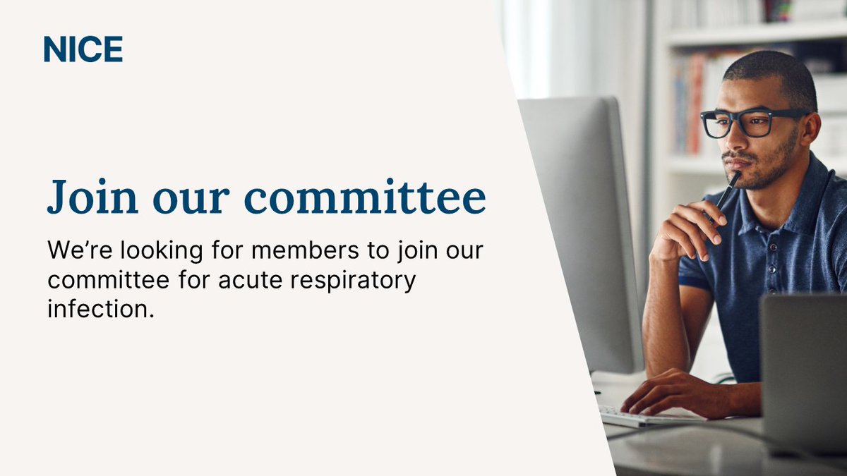NICEComms's tweet photo. Are you a 999 or 111 clinical adviser?

We’re looking for people working in these roles to join our committee producing guidance on acute respiratory infection.

Apply by 21 April: https://t.co/KtYshzfTzl #NICECommittee https://t.co/FgPpZ3zzaX