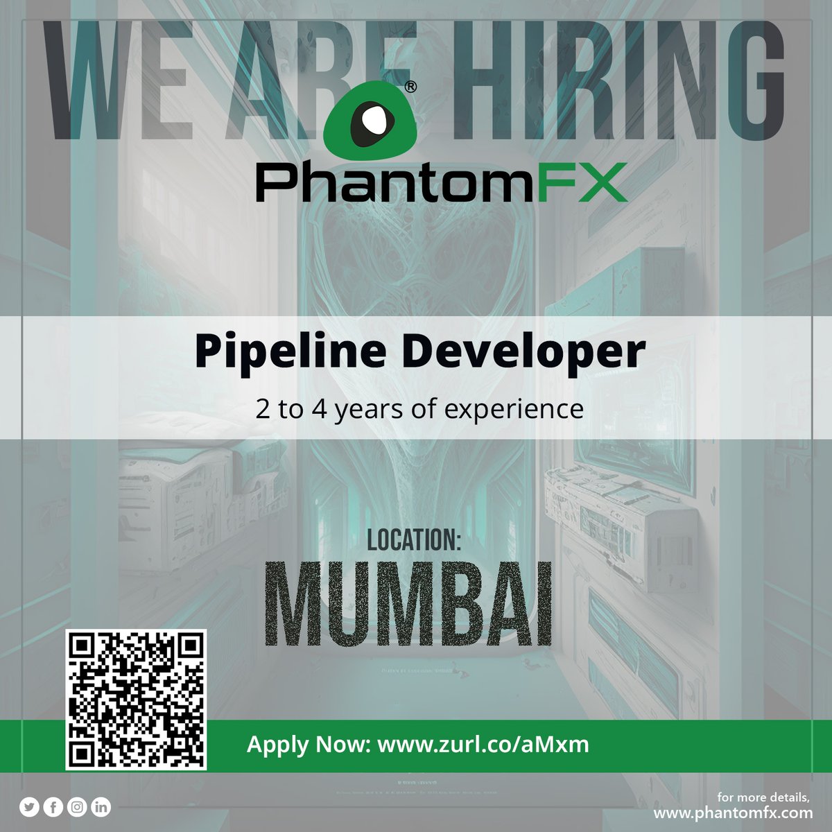 phantomfx_india's tweet image. PhantomFX is Hiring!

We are looking for a talented Pipeline Developer to join our tech team in Mumbai. 

If interested, apply now using the link below

zurl.co/aMxm

#VFX #Hiring #PipelineDeveloper #PhantomFX #Mumbai