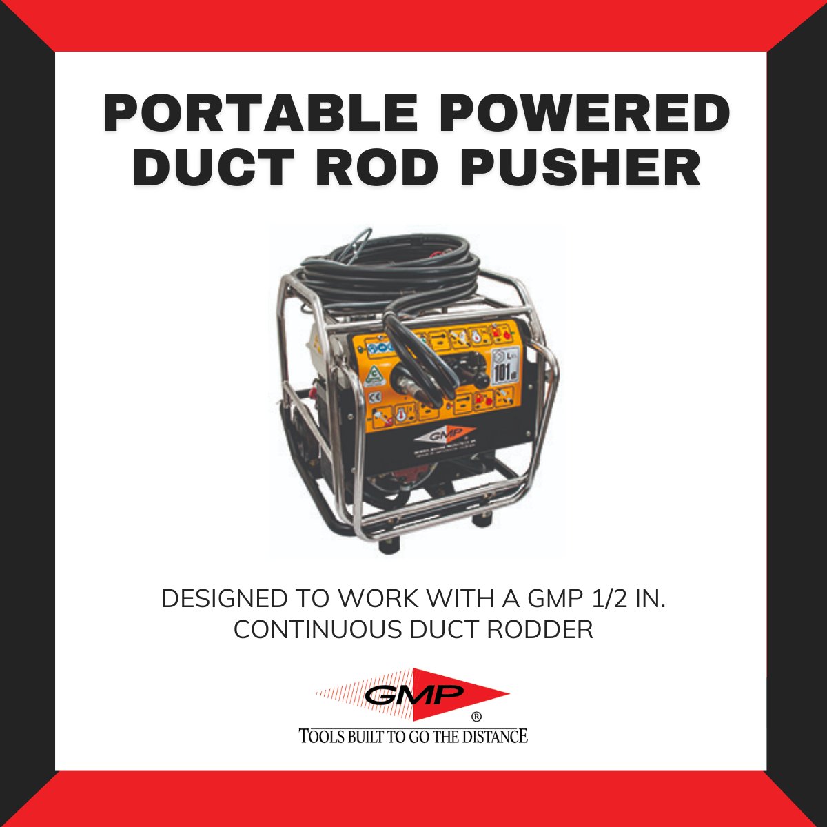 GMPTools's tweet image. Keep non-essential crew out of old or crowded conduits with GMP’s Portable Powered Duct Rod Pusher and a ½ inch GMP Duct Rodder to pull lines or fiber cables. ow.ly/M5oz50NwHiI