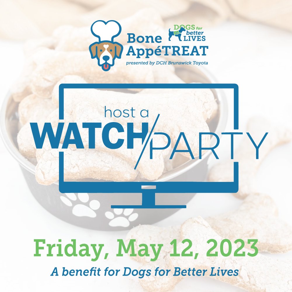dogsbetterlives's tweet photo. Are your friends dog people too? Support the Dogs for Better Lives mission by hosting a watch party with your crew to watch #boneappetreat together on Friday, May 12! RSVP to host a watch party, and we'll send you resources to make it a pawsome night: https://t.co/i0bqnC87lB https://t.co/64Ryn2bdk4