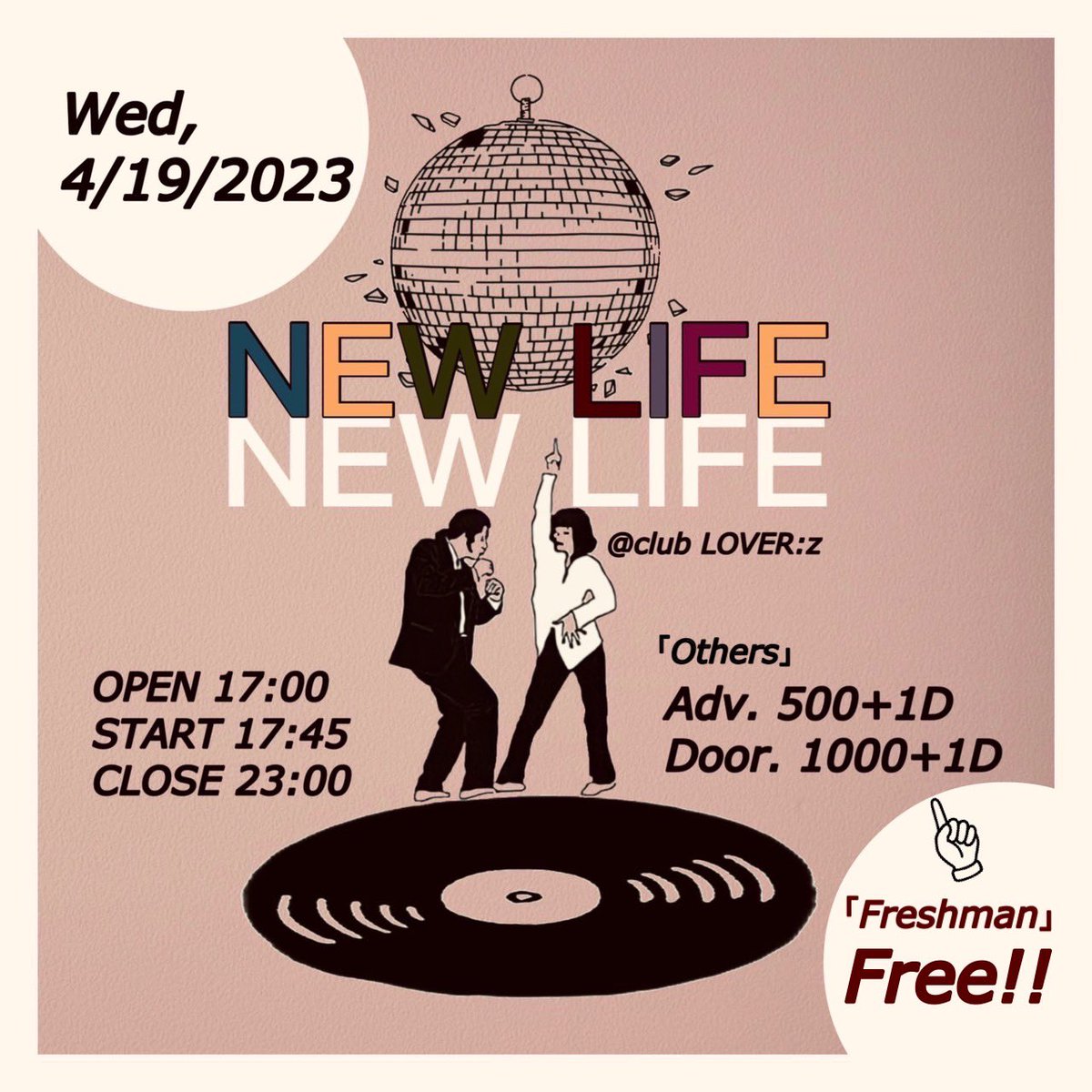 Ncrewtter's tweet photo. こんにちは！N-crewです☀️
4/19に行われる春のNEW LIFEの詳細をお知らせします👀

open 17:00
start 17:45
close 23:00
17:00～17:45は新入生と先輩がお話できる時間です🥰

新入生は🌟無料🌟です‼️

場所は
📍club LOVER:z
名古屋市中区東桜2-22-22曙ビル地下1階

質問など気軽にDMしてください🤲🏻💞 https://t.co/vLLBVOKiZo