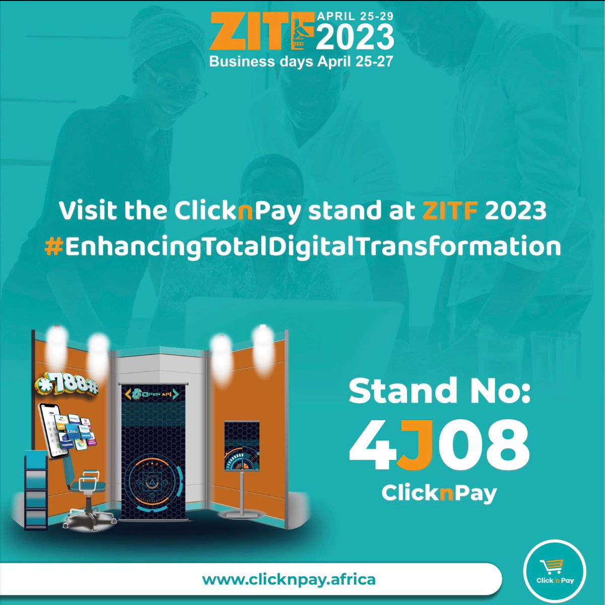 ClicknpayZ's tweet photo. Visit the @ClicknpayZ stand this year at the @ZITF1 and experience the innovative service offerings brought to you by ClicknPay #EnhancingTotalDigitalTransformation https://t.co/0wDmpGhX7i