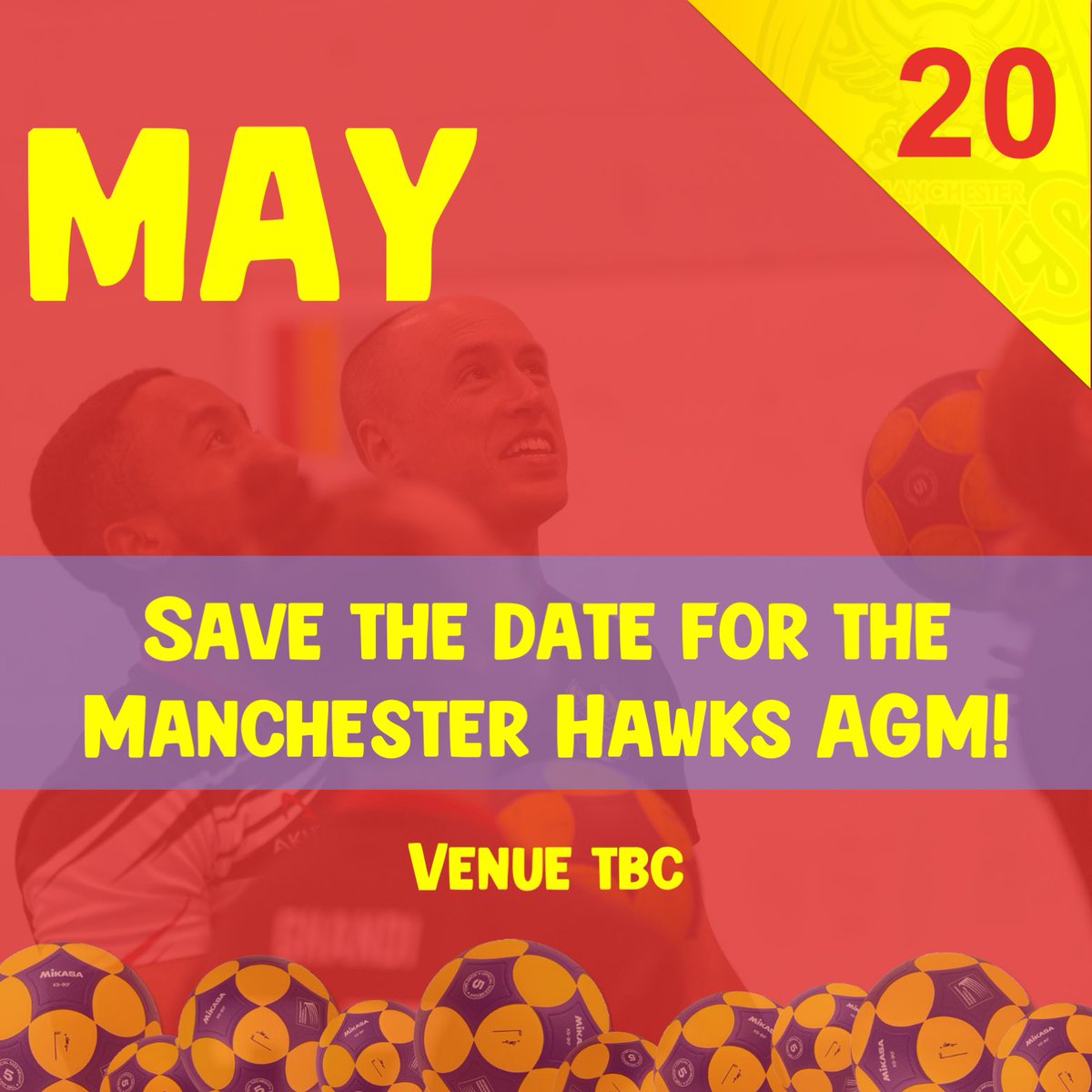 ManchesterHawks's tweet photo. Don’t forget to save the date for our AGM! 🦅

🎉 Saturday May 20th 🥳

If you haven't been to the AGM before, we will be voting in the new committee for next year and also giving out some awards for next season. As well as a report on the year other general things! 🗳️ https://t.co/PeFTNJb2gc