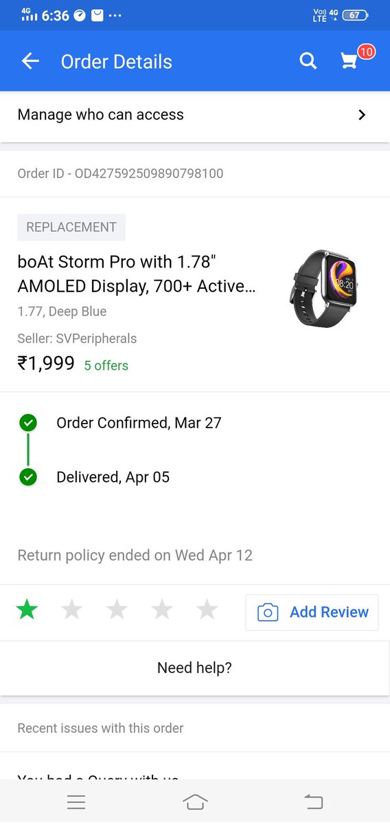 arjun6393143302's tweet image. Return policy complet but no solution my product 
#flipkartatyourservice #flipkart
@flipkartsupport @Flipkart