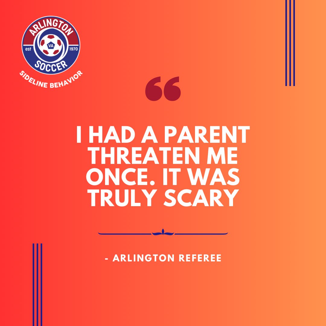 arlingtonsoccer's tweet photo. Remember your actions on the sideline affect the kids! Be a role model and a supportive fan ⚽️🏟️ #sidelinebehavior #teamarlington https://t.co/X9ZADDmt2g