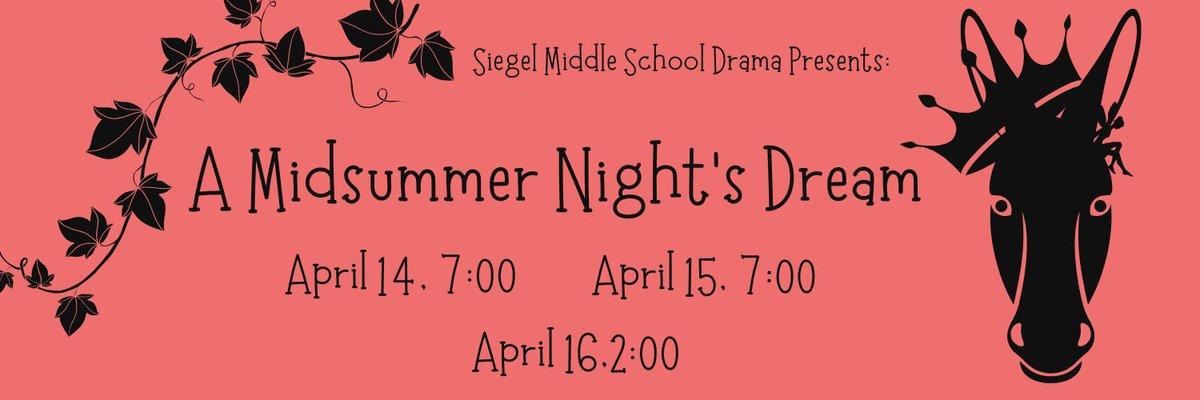 It is show weekend! 

We will perform our production of "A Midsummer Night's Dream" on Friday and Saturday at 7:00 (Doors open at 6:30). Sunday show will be at 2:00 (Doors open at 1:30). 

If you would like to prepurchase tickets, please follow this link: gofan.co/app/school/TN7…