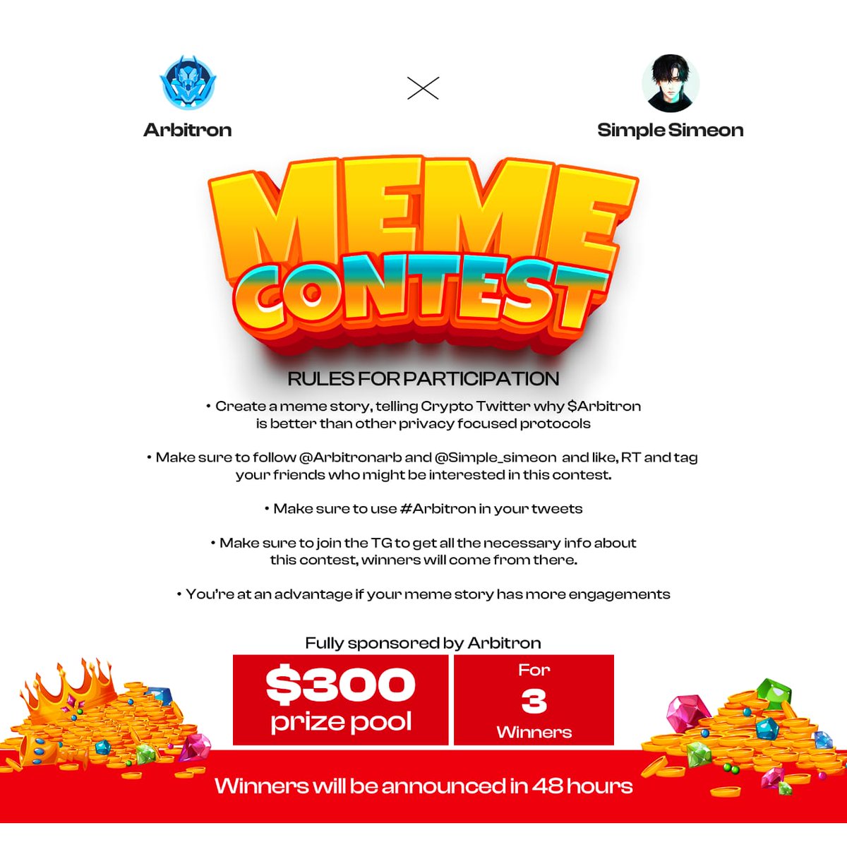 A WHOOPING $300 MEME CONTEST

Fully Sponsored by <a href="/Arbitronarb/">ARBITRON (💙,🧡)</a>

How to Enter;
• Follow the instructions in the image below 
• Like and RT this tweet 

⏰️ Winners in 48HRS. Let’s gooooo 🧘‍♂️