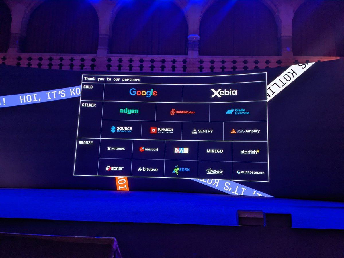 nicodevpro's tweet photo. Beautiful sponsor screen @kotlinconf!
And thank you @bam_lab 😊 https://t.co/FrABvhWbjC