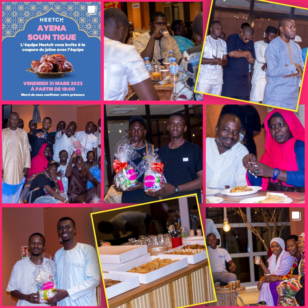 Soirée SOUNTIGUE à <a href="/HeetchMali/">Heetch Mali</a> 🙏
Nous avons accueilli nos chères drivers pour un ftour plein de bonne humeur. ☺ Ils sont sympathiques, disponibles, dévoués et vous conduisent partout à Bamako 🚗
Aw ni tche aw ka baara la 💯🤝
#heetchmali #sountigue #ramadan2023 #team #drivers