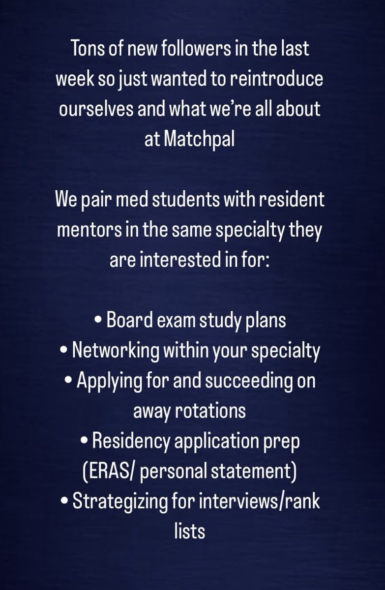 MatchpalMedical's tweet photo. Happy Wednesday! 

With all of our awesome new followers, we wanted to share a reminder about who we are and what we do! 

Schedule your free consultation with our team at: https://t.co/LEARo3CqPq

#MedTwitter #Match2024 #Residency https://t.co/rulmZ3qyM7