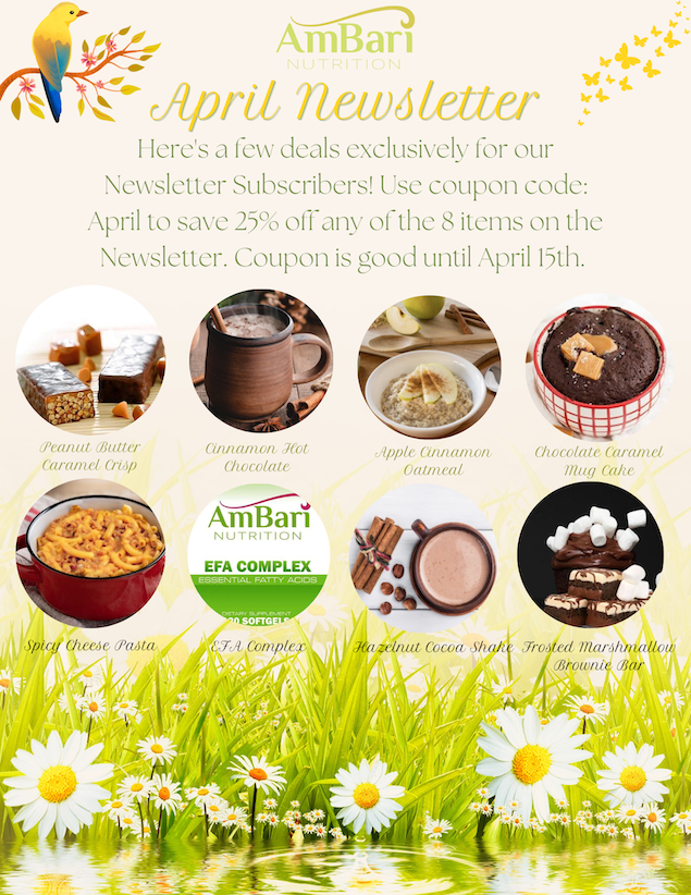 AmbariNutrition's tweet photo. It is the last few days for the April Newsletter! 🌸 Save 25% on these 8 items ONLY if you use code: April 🌷Valid until the end of the day April 15th 🌼 #sale #newsletter #discount #aprilsale #lowprices #saleprices #protein #proteinbars #supplements #proteinshake #weightloss https://t.co/ZR9kdDZKU4