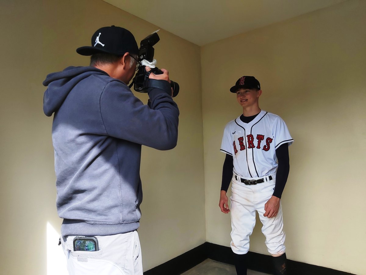 HertsBaseball's tweet photo. With 2023 #OpeningDay approaching, we will shortly be introducing the @HertsFalcons players who are having a photo session with phtographer📸 Herman Ng.

#Herts #Falcons #BritishBaseball #NBL #TheNextLevel #baseball https://t.co/KONzwm2UfY
