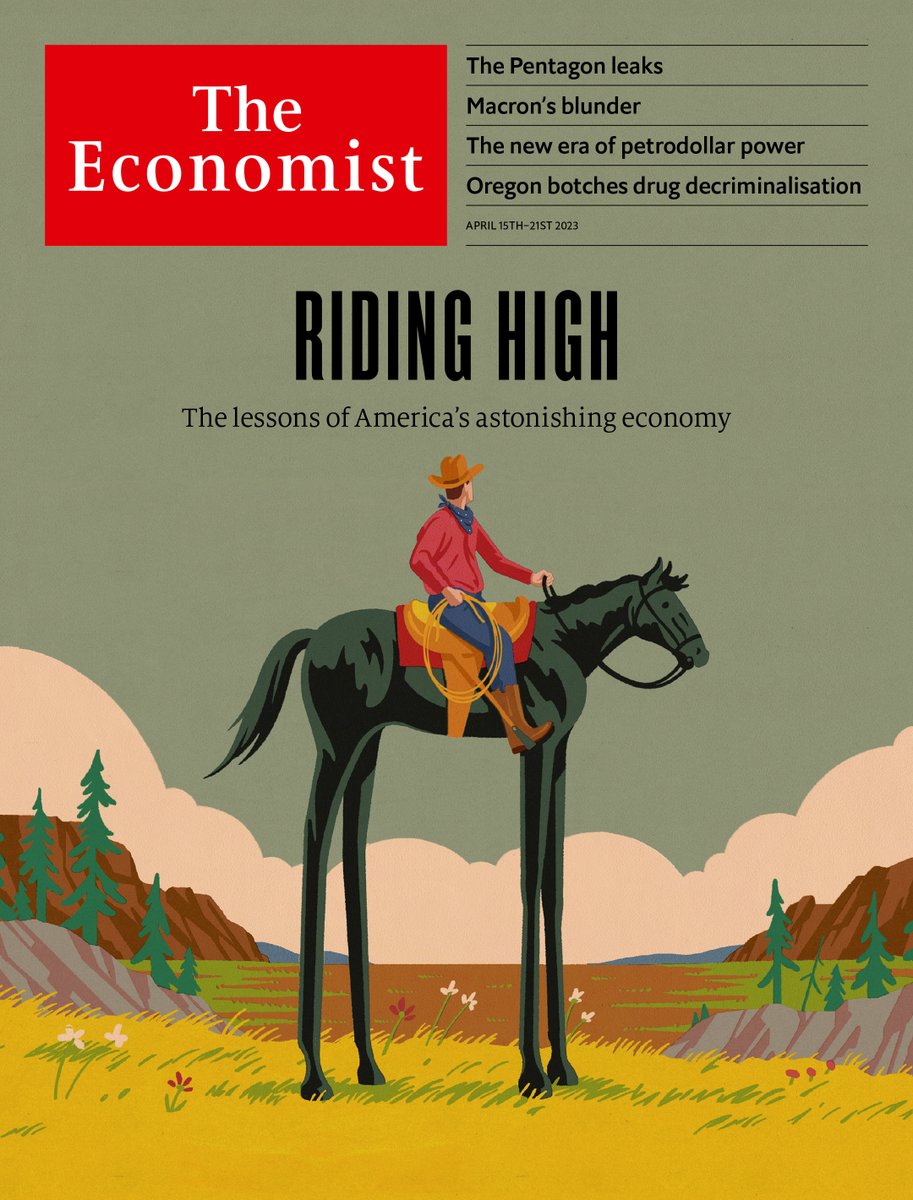 TheEconomist's tweet photo. America’s economy is leaving its peers ever further in the dust. Here are the lessons from its outperformance https://t.co/qOKsf7S6dd https://t.co/LMOfg8tbTV