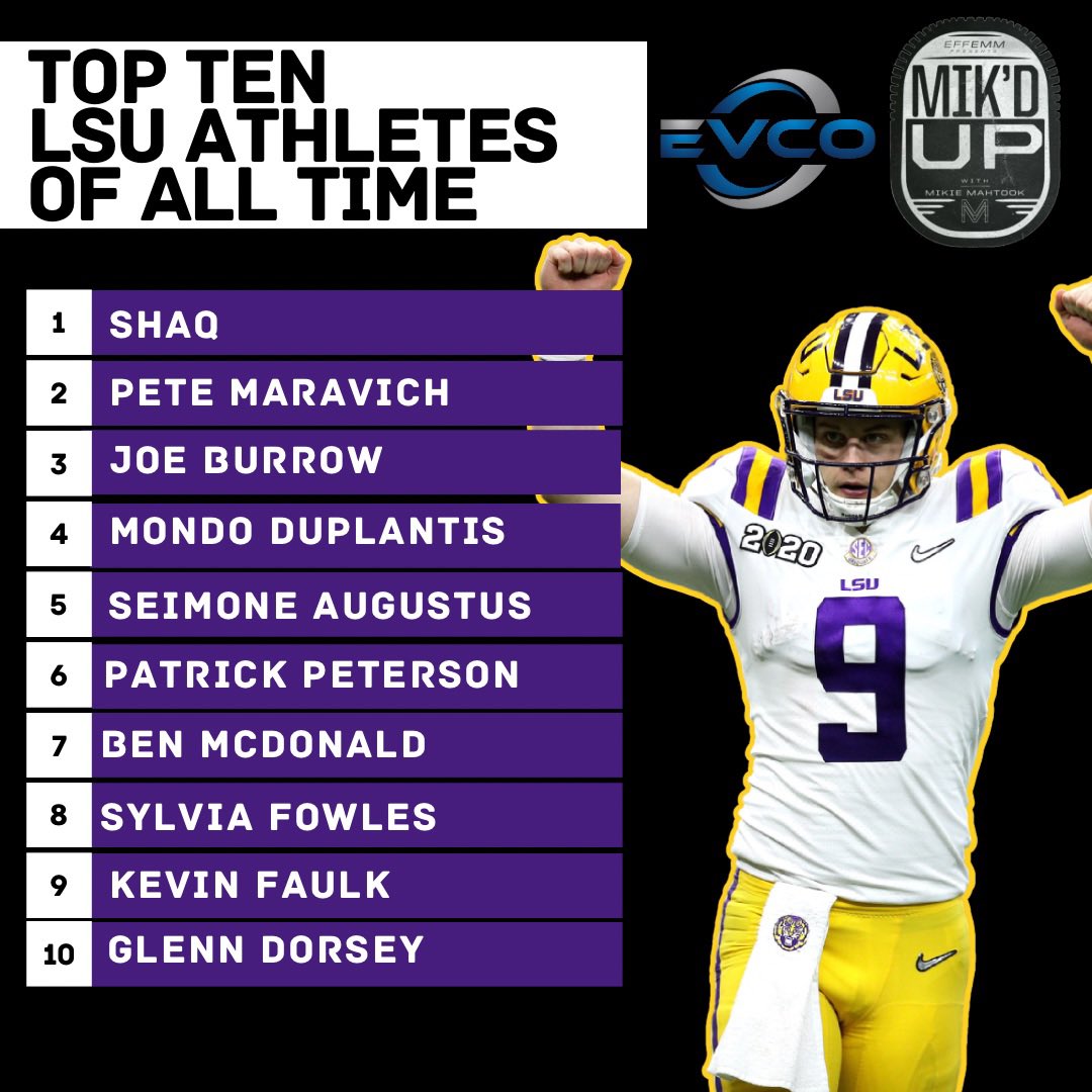 This was an IMPOSSIBLE list. SO MANY great athletes deserving of recognition have come through #LSU.

Disclaimer: we didn’t include current LSU athletes

What are your thoughts?👀