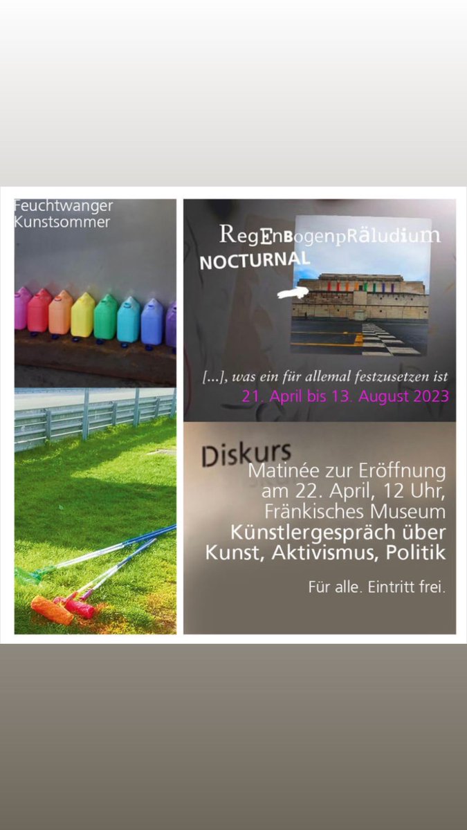 Wortwerk1's tweet photo. Ausstellungseröffnung in Feuchtwangen. Erinnerungskultur revisited, die Welt ist bunt, bunter, als manche sehen wollen.
@TomLeatherA23 
#Regenbogenpräludium #KultursommerFeuchtwangen #Feuchtwangen https://t.co/nNbkeWHqF9