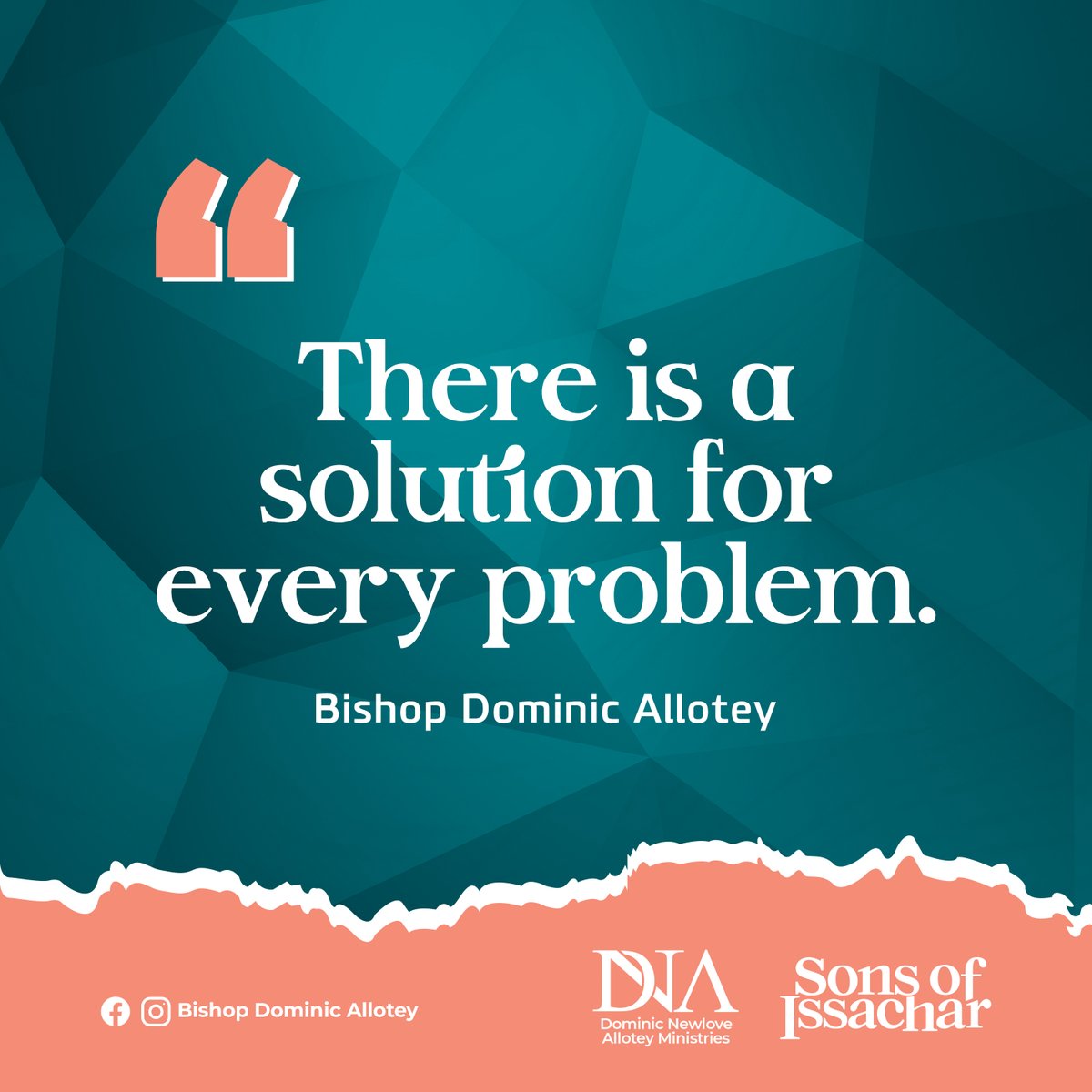 DominicNAllotey's tweet photo. Problems are opportunities in disguise.
.
#Quotes
#SonsOfIssachar
#BishopAlloteyQuotes https://t.co/bPTlQIZJJR
