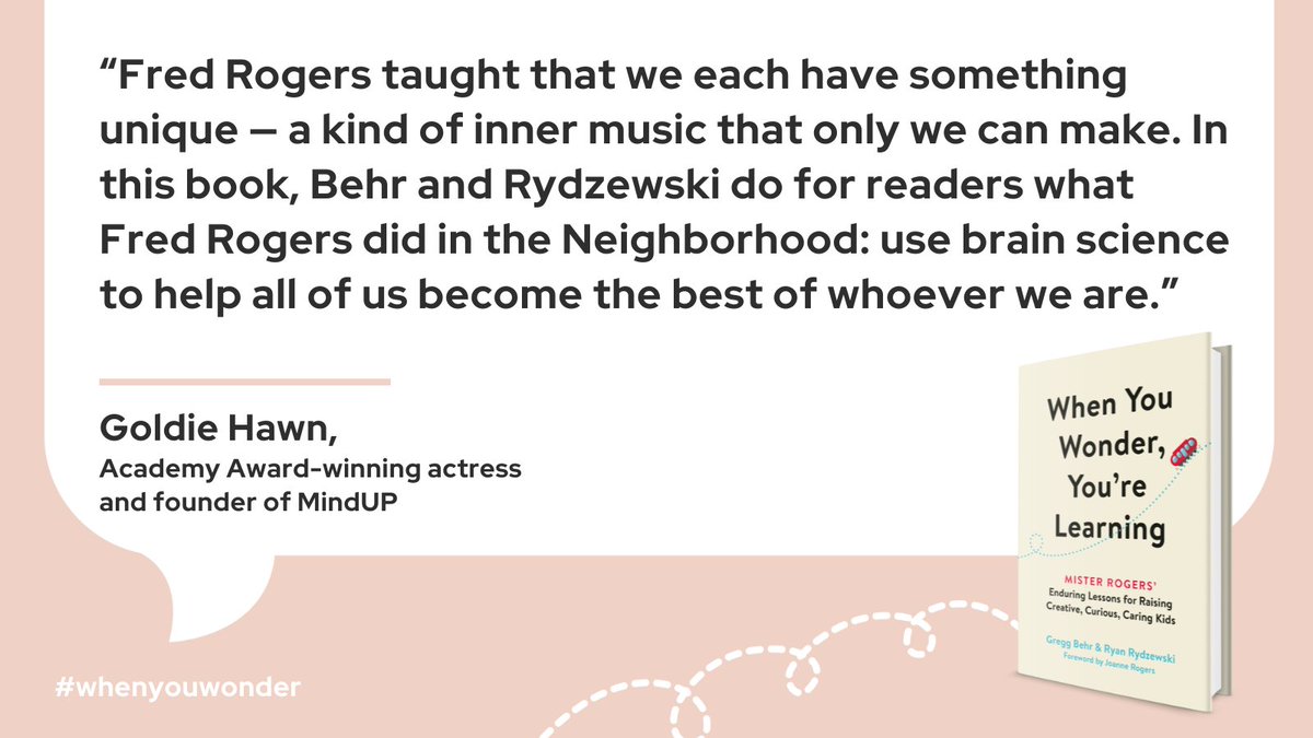 Do you know that @goldiehawn has roots in #MisterRogers' real-life neighborhoods?! Honored by @TheAcademy as an actor and celebrated by @USATODAY as an advocate for children's mental health (@MindUP), Goldie is a neighbor we're all lucky to have! tinyurl.com/WYWYLpaperback