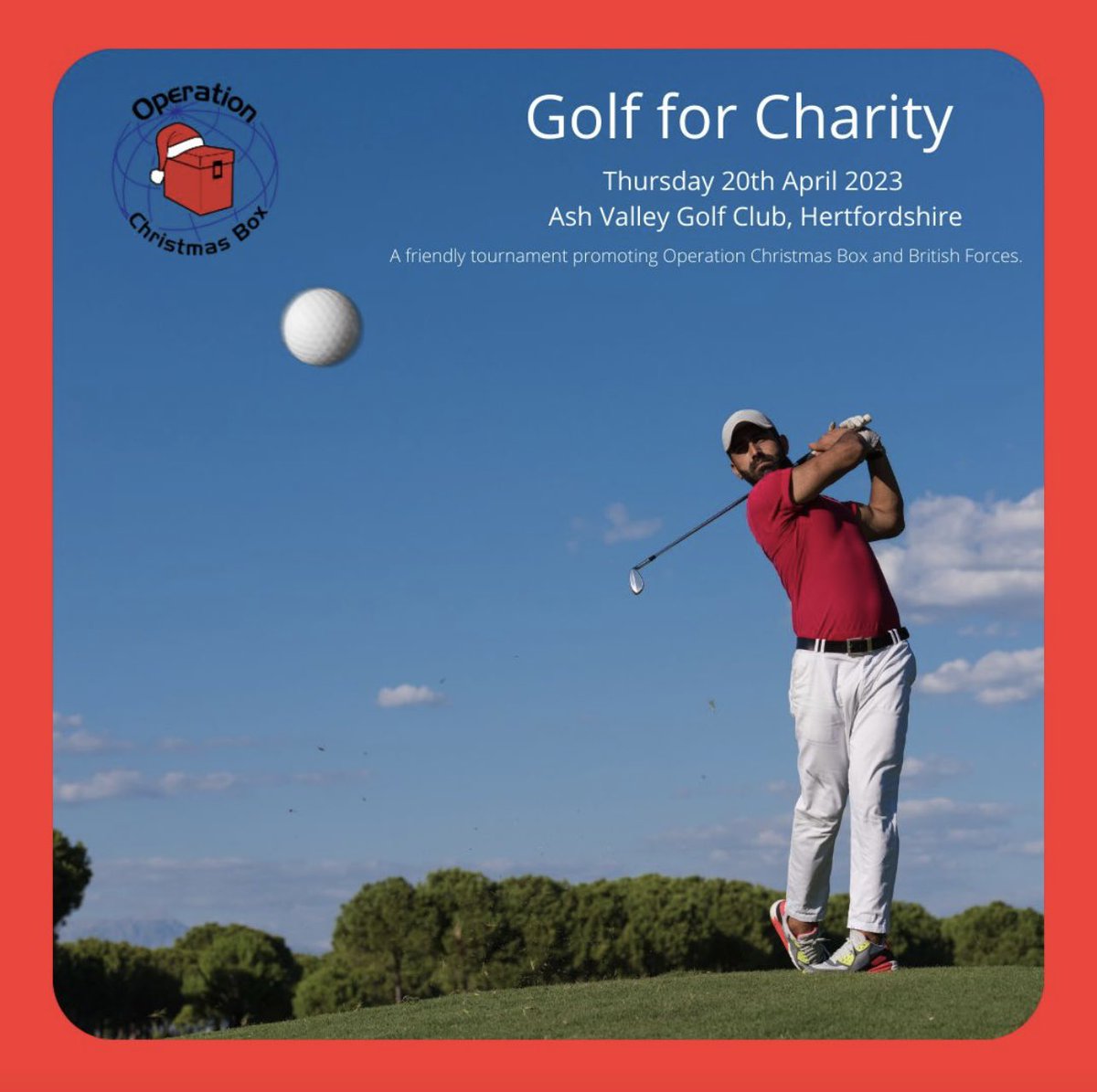 Operation Christmas Box (@opchristmasbox) on Twitter photo One week to go until our Charity Golf Day at <a href="/AshValleyGC/">Ash Valley Golf Club</a>! Thank you to our sponsors for their generosity. We can't wait to welcome you all next week and raise vital funds ahead of our 2023 Christmas Campaign! #OperationChristmasBox πππ
One week to go until our Charity Golf Day at <a href="/AshValleyGC/">Ash Valley Golf Club</a>! Thank you to our sponsors for their generosity. We can't wait to welcome you all next week and raise vital funds ahead of our 2023 Christmas Campaign! #OperationChristmasBox πππ