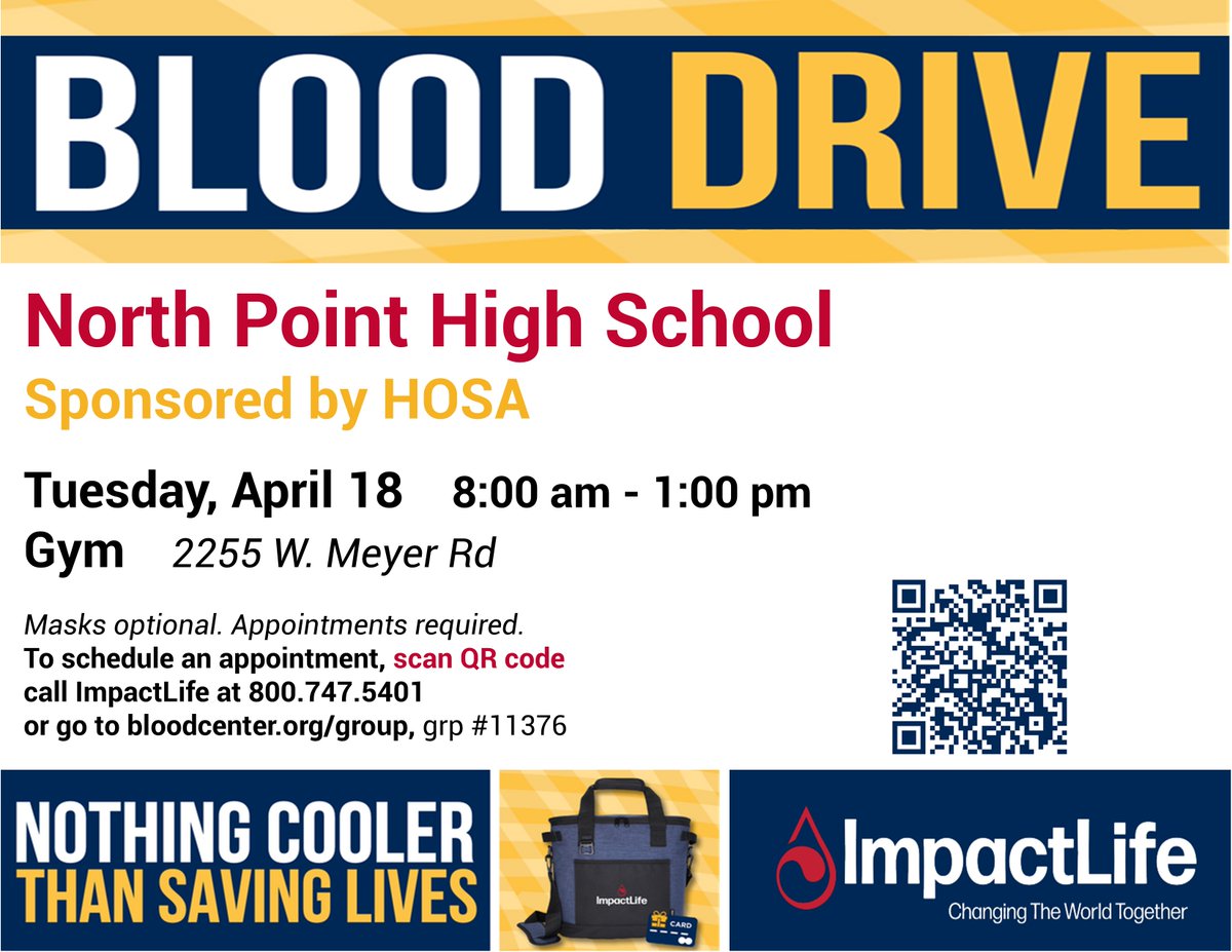 GrizzliesHOSA's tweet photo. Please consider signing to be a donor at our HOSA Spring Blood Drive next week! https://t.co/plq4XUGwJc