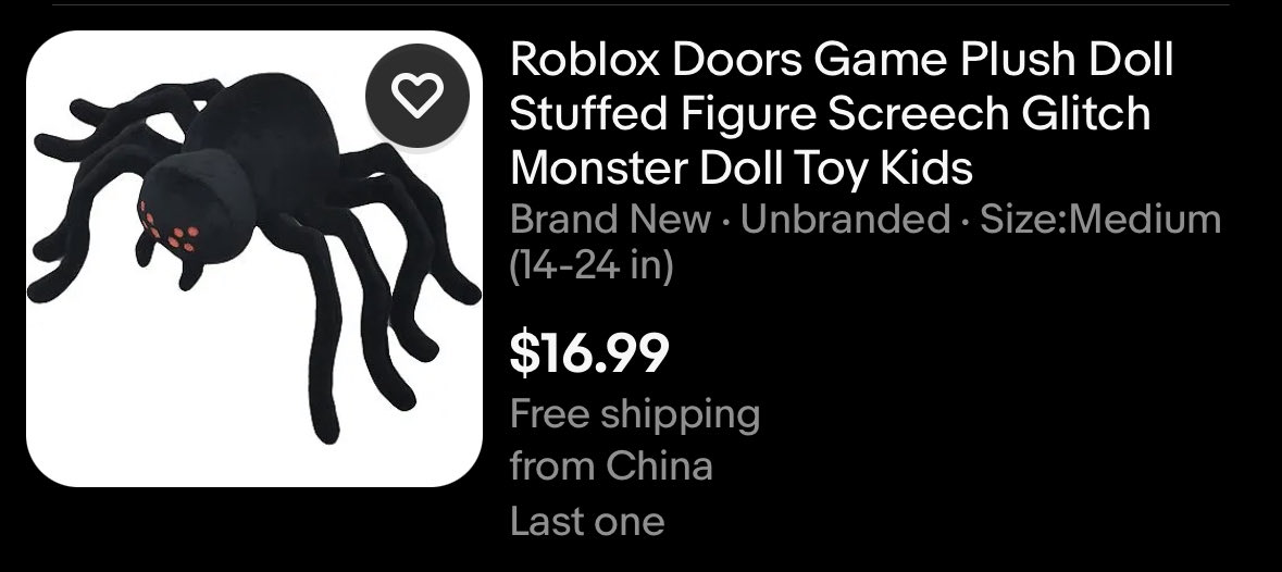 Roblox Game Doors Stuffed Figure Screech Glitch Monster Doll Kids Toy Plush  Doll