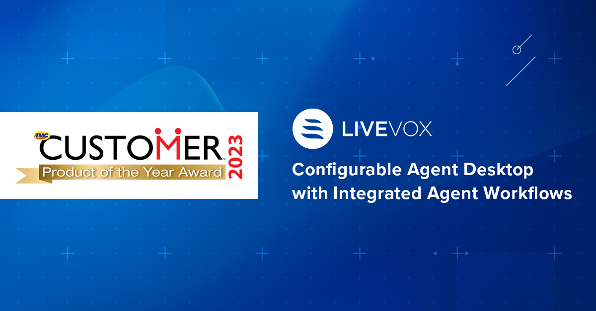 LiveVox's tweet photo. 🎉Here’s some news worth celebrating:
We’re excited to announce that LiveVox's Customizable Agent Desktop has won a 2023 CUSTOMER Magazine Product of the Year Award!
#LiveVox #AgentDesktop #CustomerExperience https://t.co/P6oXd5fn2T