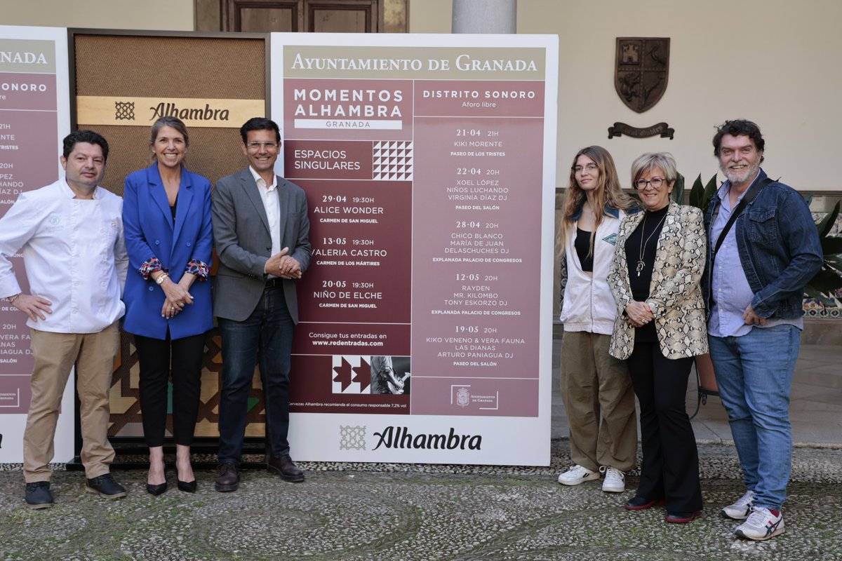 aytogr's tweet photo. 🎸@KikoVeneno, @KikiMorente y @xoellopez consolidan el cartel de la sexta edición de #MomentosAlhambra #DistritoSonoro, que llevará la música gratis a las calles y plazas de #Granada esta primavera de la mano del Ayuntamiento y @Alhambra_Es https://t.co/XN1KBIiqaD
